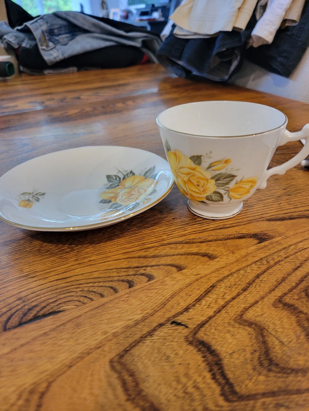 Staffordshire England Bone China Cup And Saucer - Picture 3 of 5